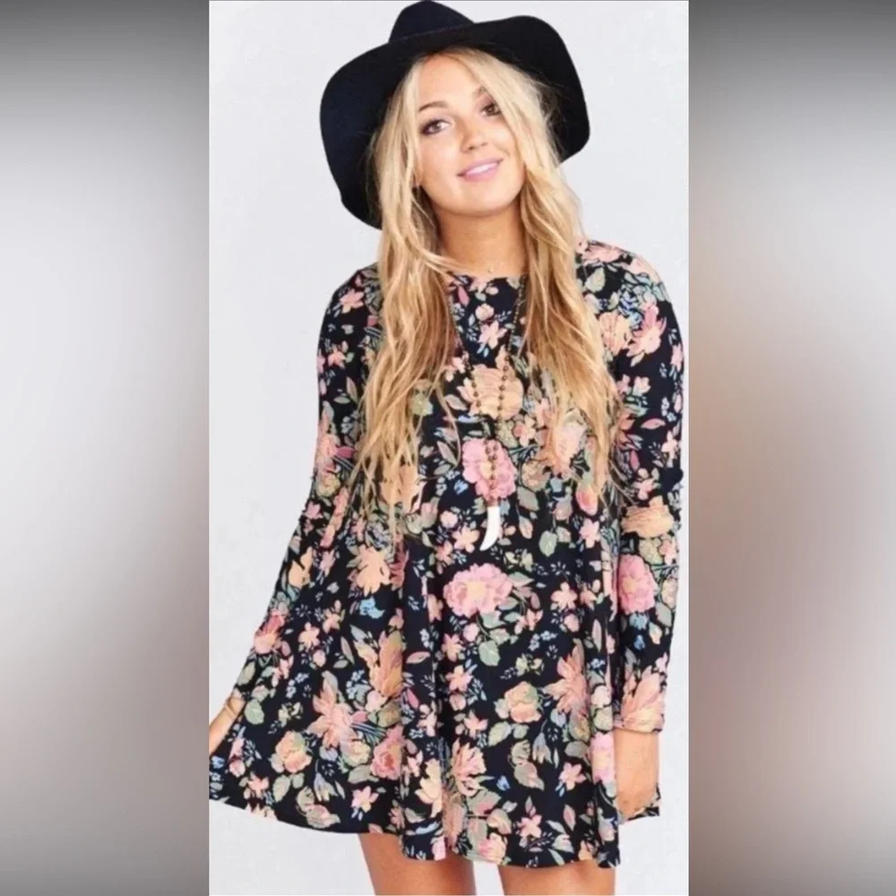Show Me Your Mumu Long Sleeve Floral Tunic Dress - Picture 1 of 3